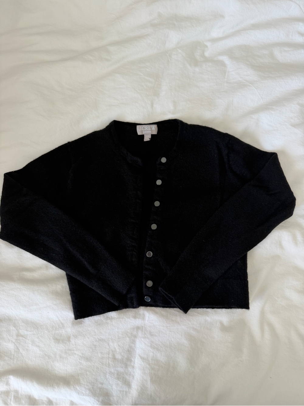 J. Crew Black Cashmere Button-Front Women's Cardigan